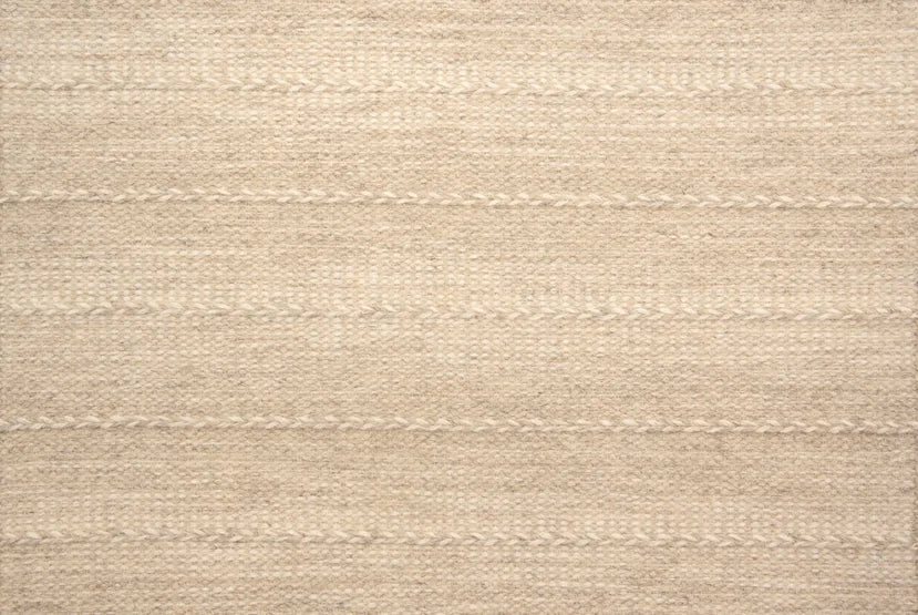 Broadloom carpet swatch in a striped pattern in a cream design