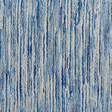 Broadloom carpet in a textural striated blue and white.