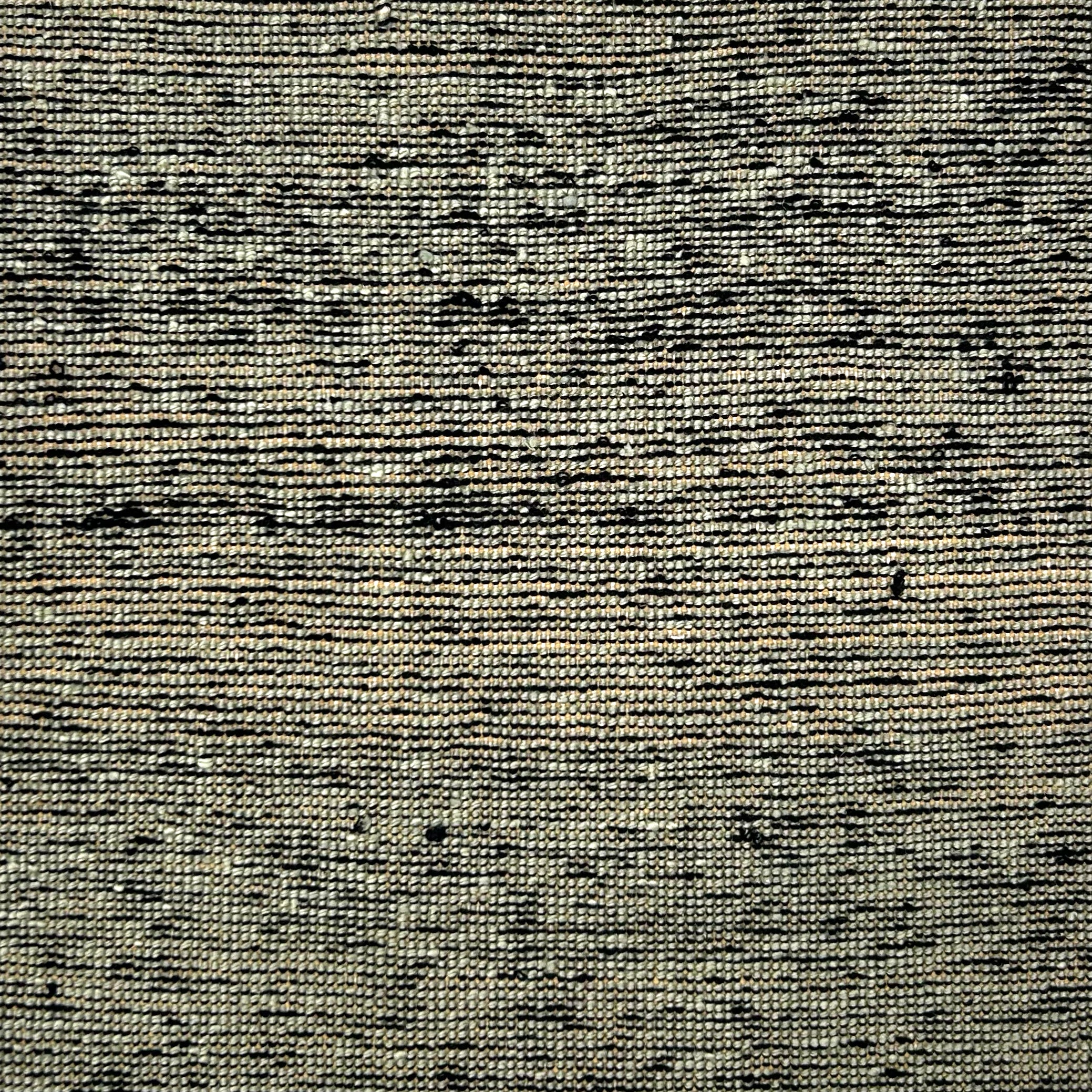 Textured flatweave carpet in black and aqua blue. 