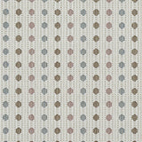 Patterned carpet with pink, brown and grey small dots on an ivroy background