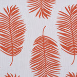 Palm print performance fabric in orange on white. 