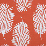 Palm print performance fabric in white on orange. 