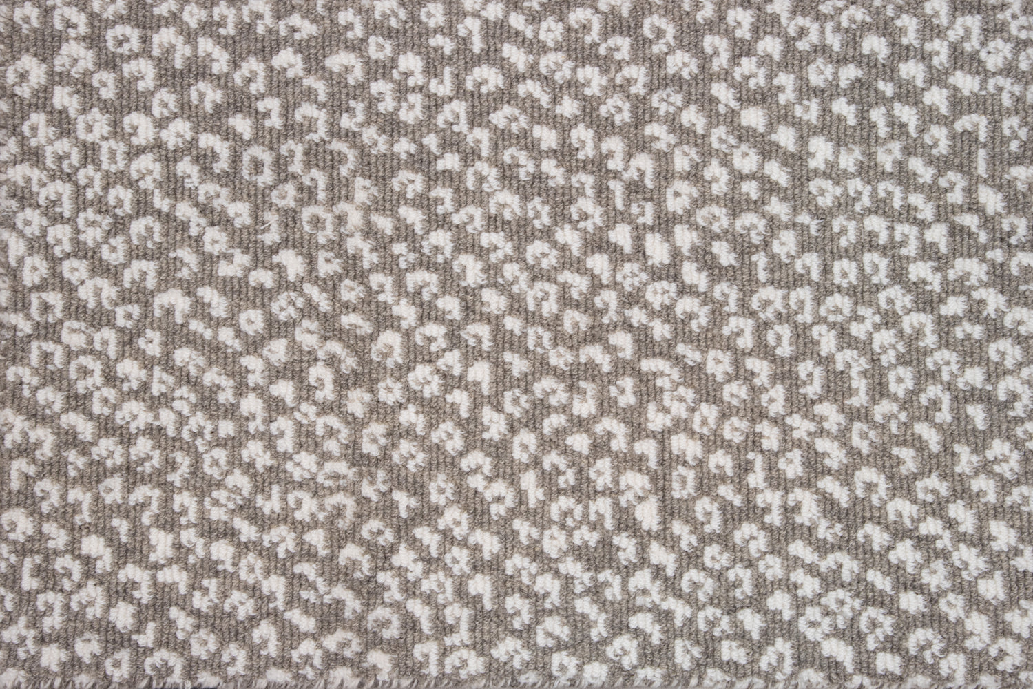 Broadloom carpet swatch textured design in light grey