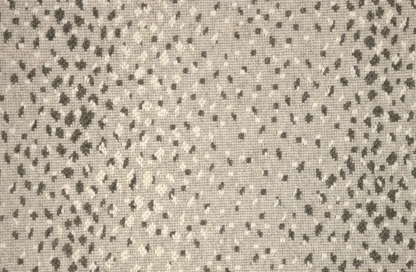 Broadloom carpet swatch spots design in dark grey light grey