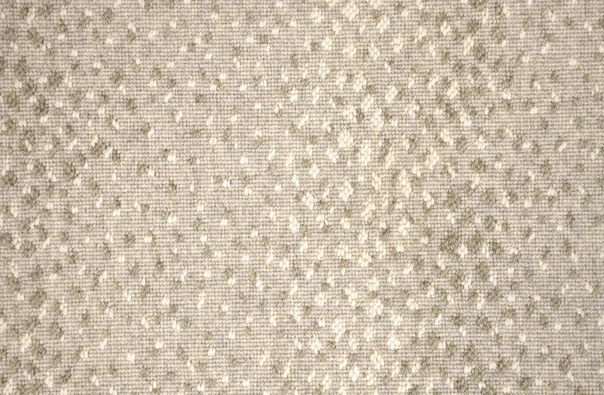 Broadloom carpet swatch spots design in light grey 