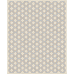Geometric patterned rug with hexagonal design on a beige background