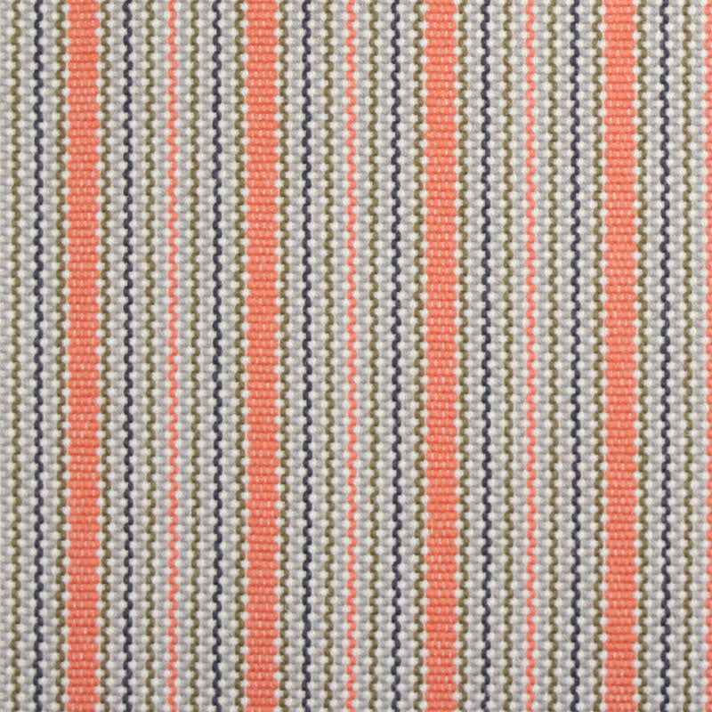 Striped flatweave runner in orange and grey