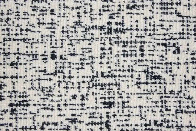 Broadloom carpet swatch textured design in black white