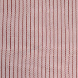 Handwoven fabric with  rust red and white stripes