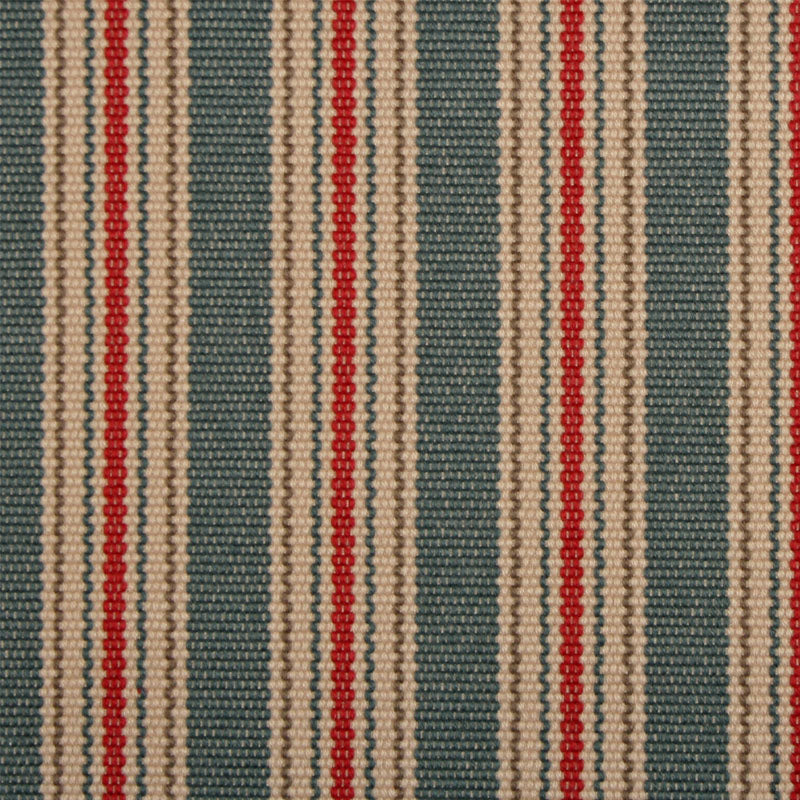 Striped flatweave runner in green yellow and tan