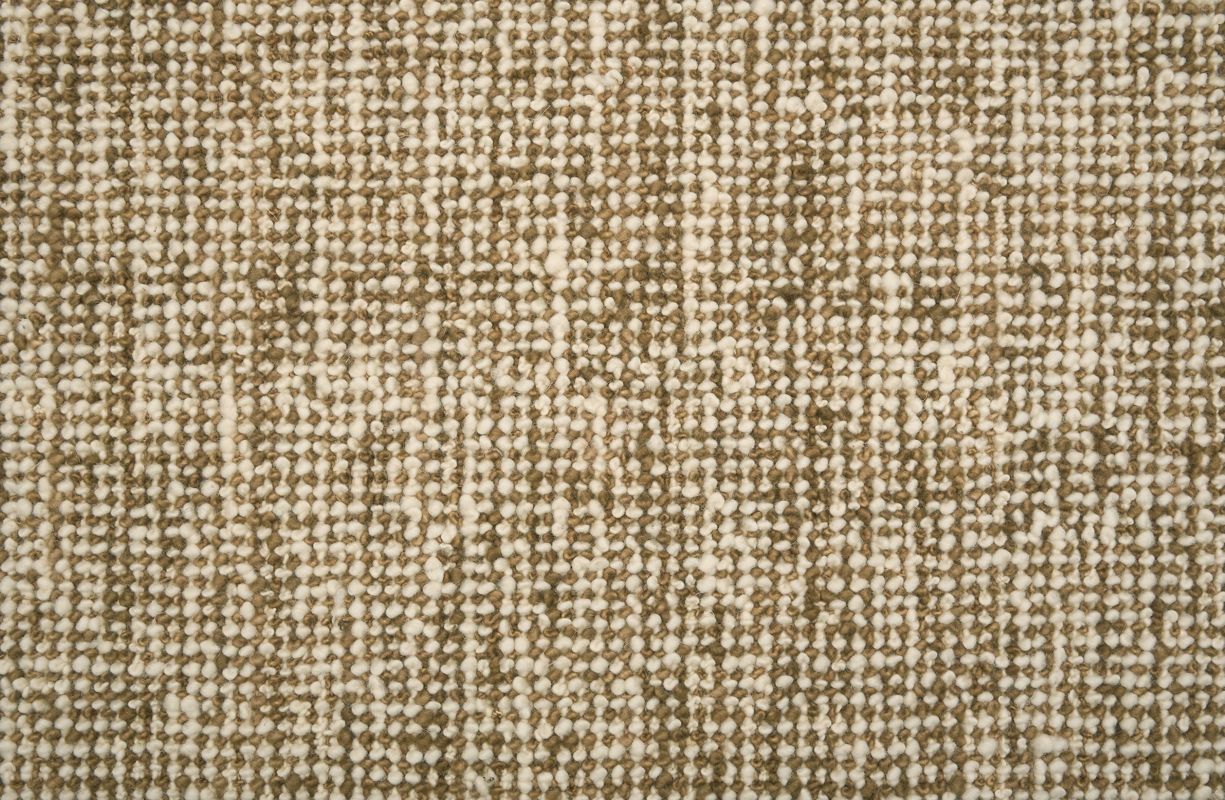 Textured loop carpet in cream and brown.