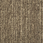 Textured loop carpet in cream and chocolate brown.