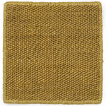 Textured yellow square rug sample on a white background