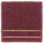 Flatweave dhurrie sample in red with cream stripes