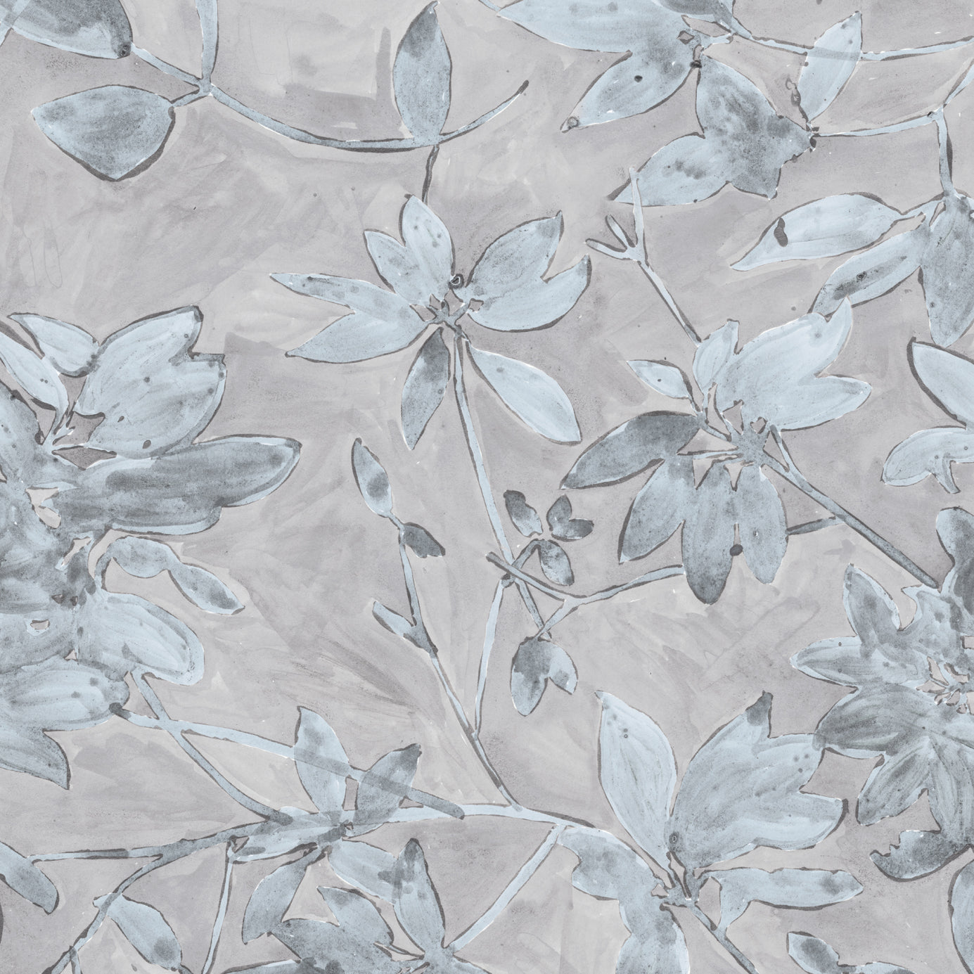 Grey Floral pattern on a beige background