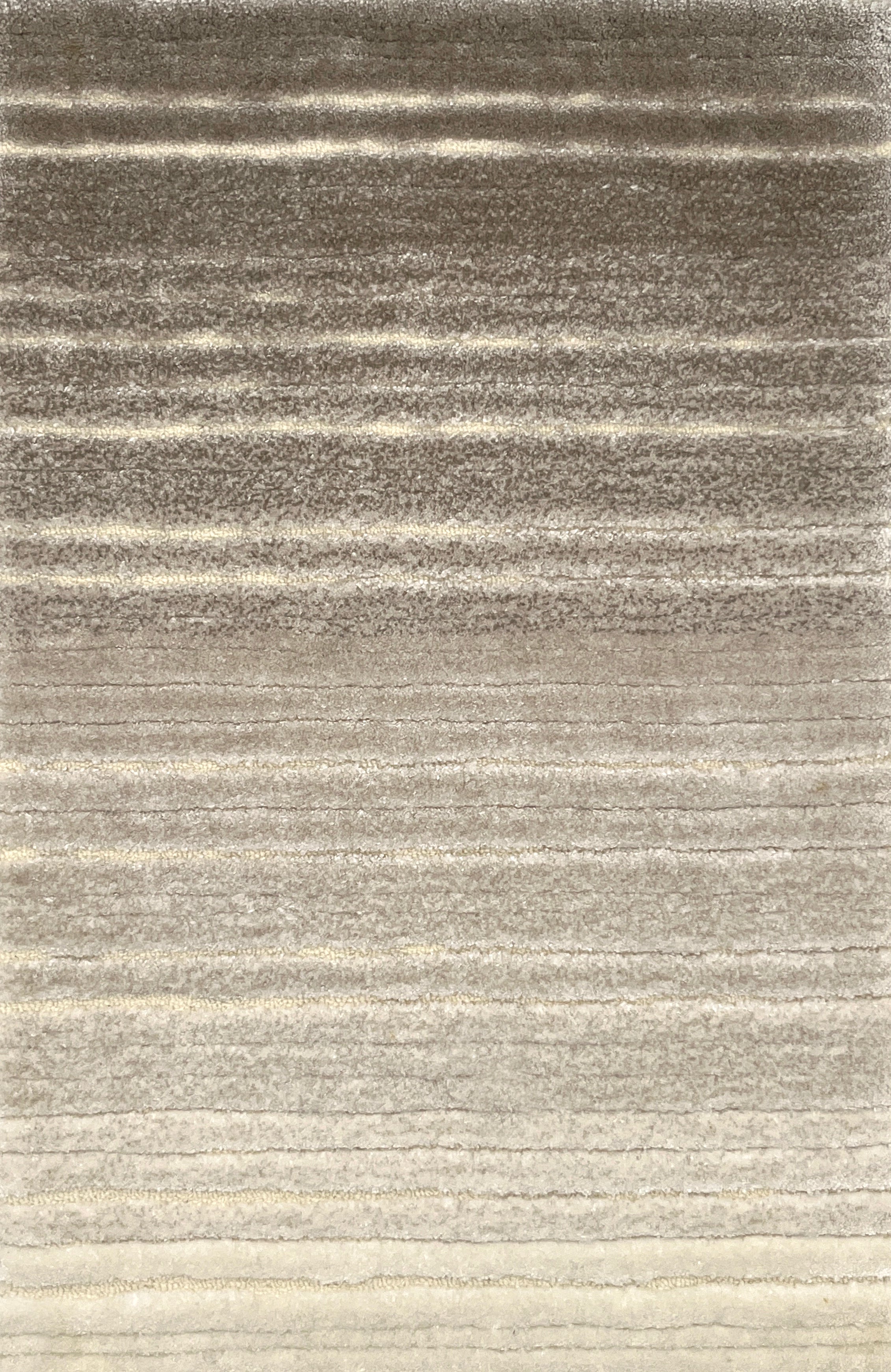 Textured rug with ombré stripes in beige and brown tones