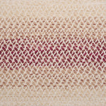 Textural broadloom with an ombré stripe in red and beige. 