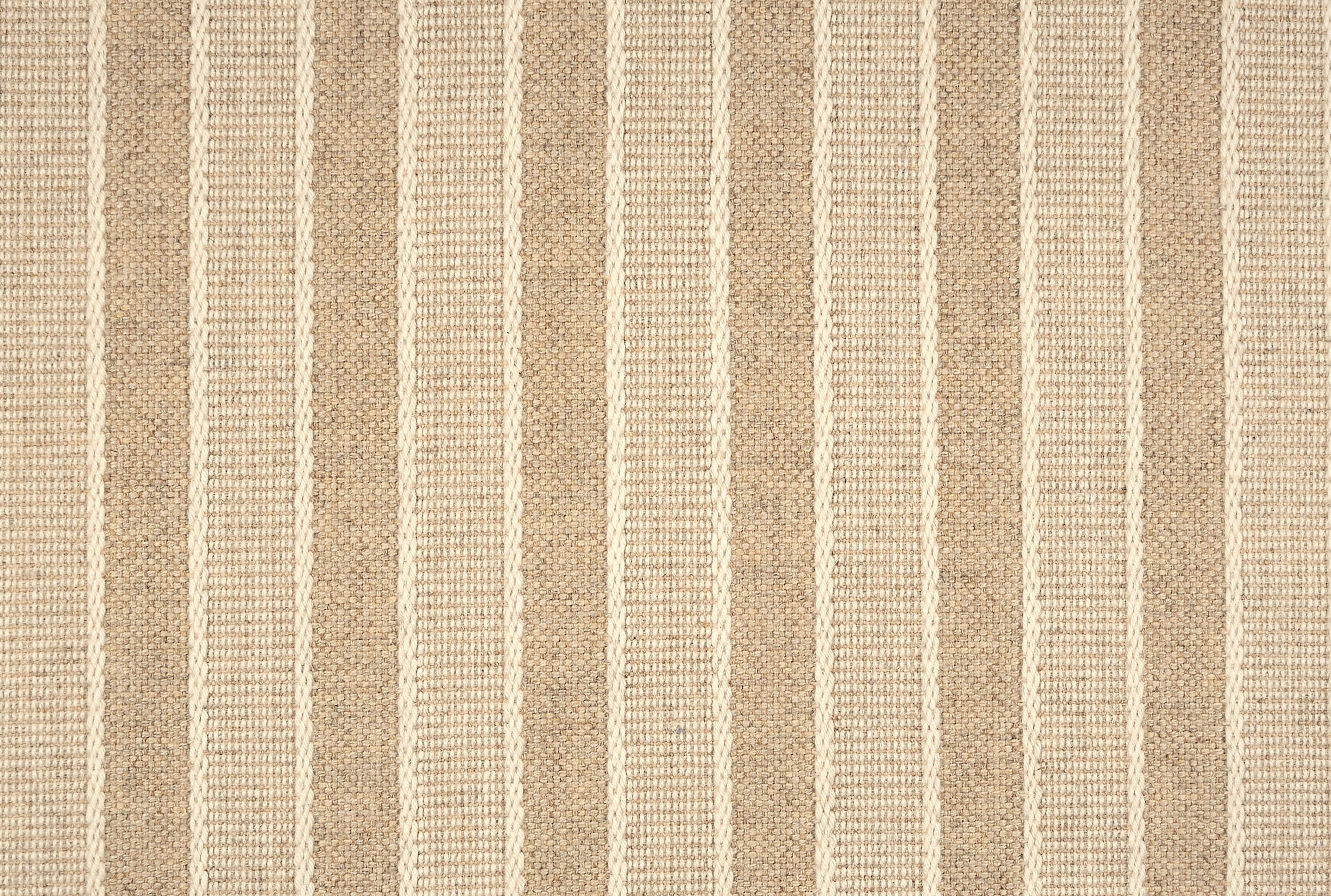 Broadloom carpet in cream and taupe stripes.