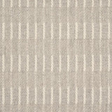 Broadloom carpet sample with a textural stripe in ivory on grey.