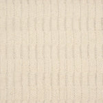 Broadloom carpet sample with a textural stripe in ivory.