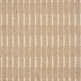 Broadloom carpet sample with a textural stripe in ivory on taupe.