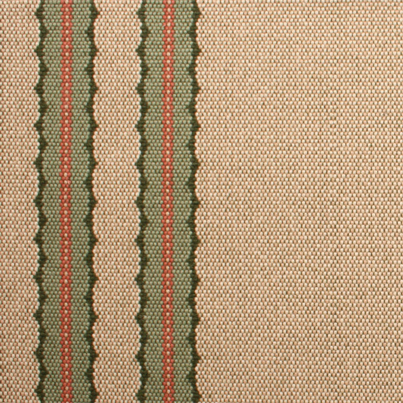 Striped flatweave runner in tan green and red 