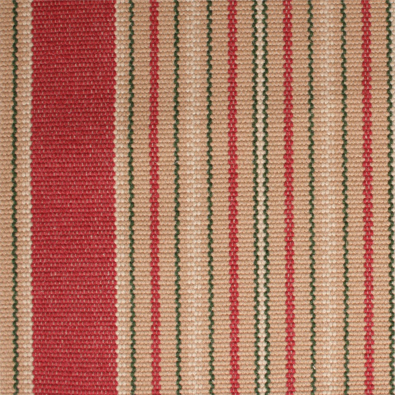 Striped flatweave runner in sand red and green