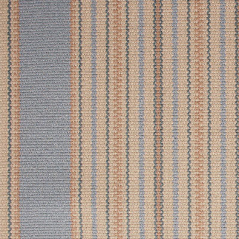 Striped flatweave runner in sand and light blue