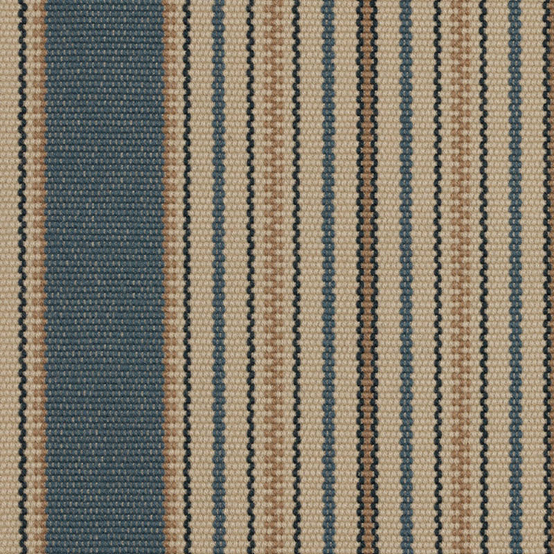 Striped flatweave runner in neutral and blue