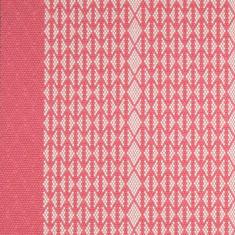 Striped with diamond flatweave runner in pink