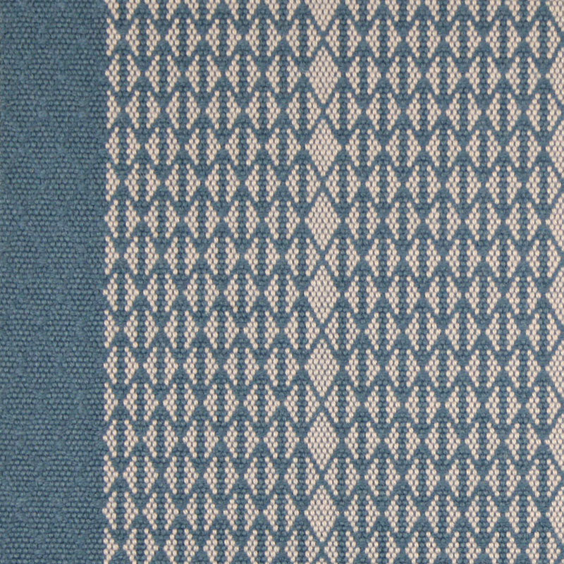 Striped with diamond flatweave runner in blue 