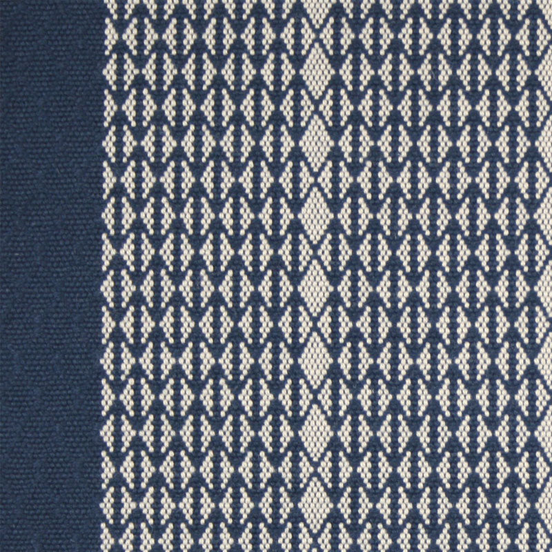 Striped with diamond flatweave runner in blue