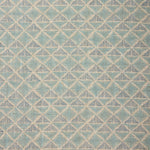 Textile pattern with geometric design in shades of blue.