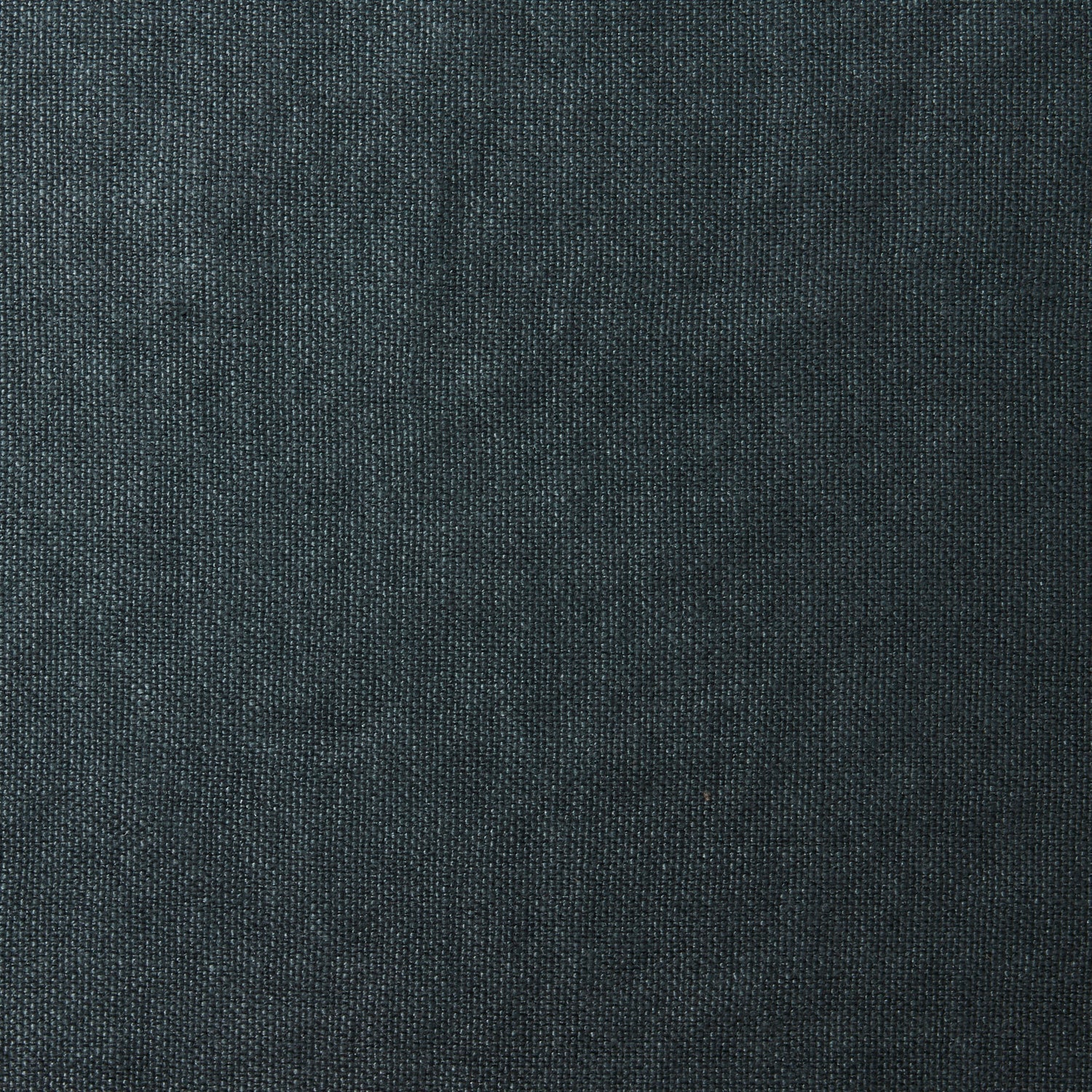A swatch of old-world linen fabric in a solid dark green-gray color.