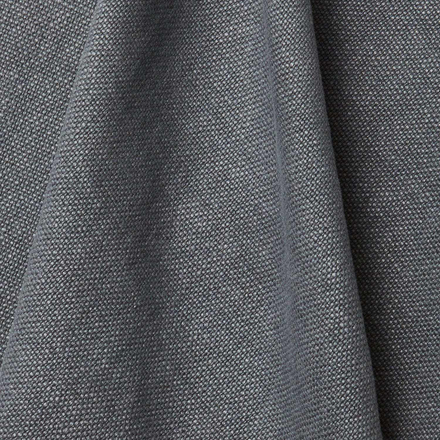 A draped swatch of old-world linen fabric in a solid dark gray color.