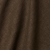 A draped swatch of old-world linen fabric in a solid dark brown color.