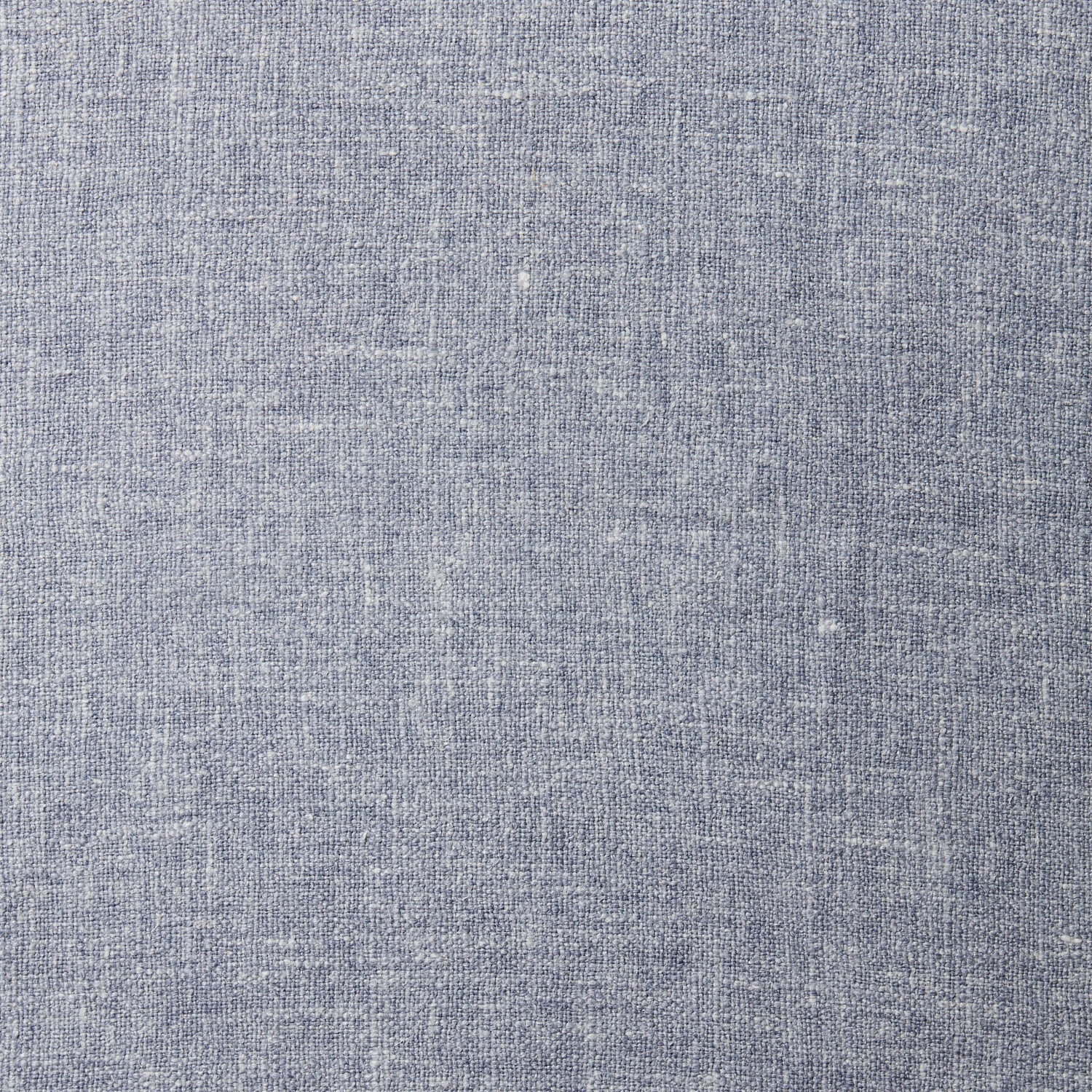 A swatch of blended linen fabric in a mottled light navy color.