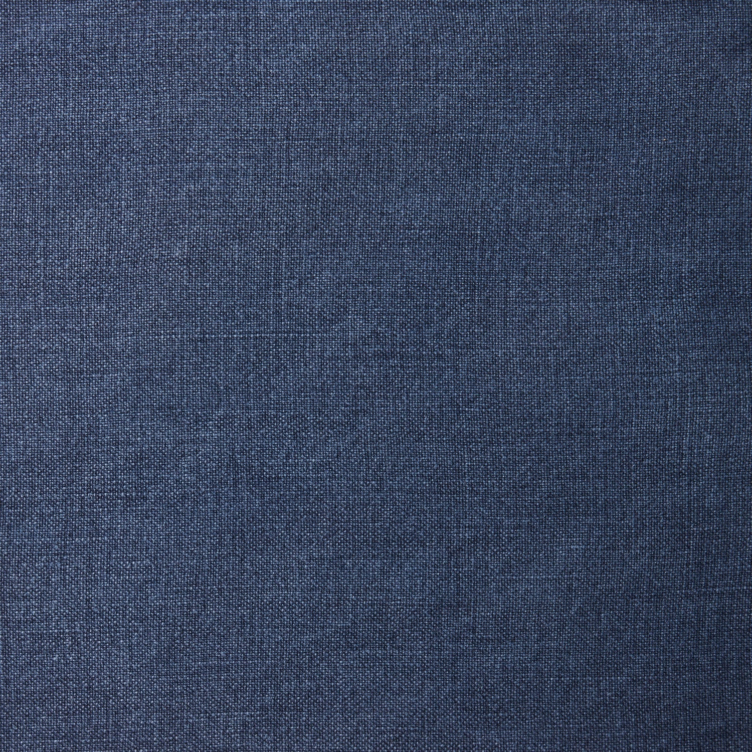 A  swatch of blended linen fabric in a solid navy color.