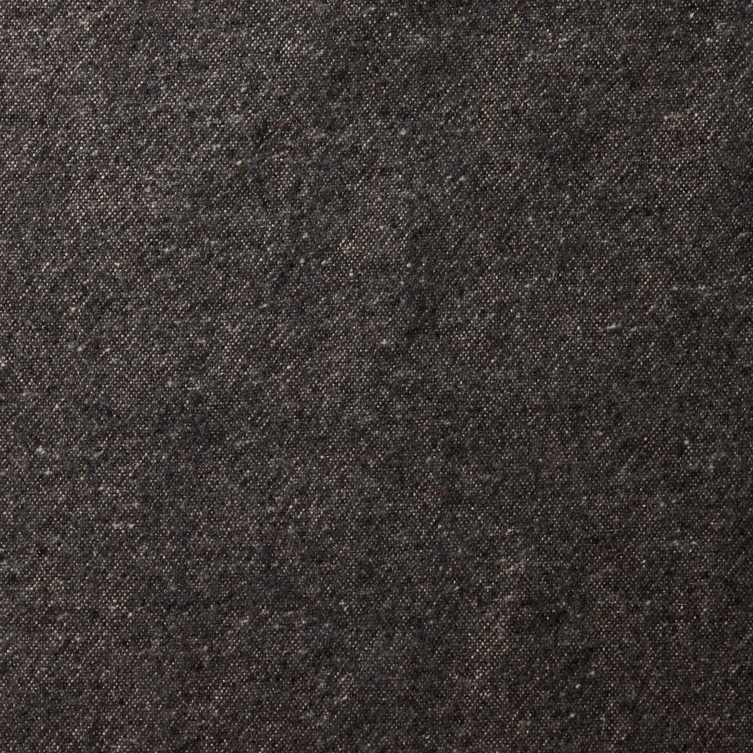 A swatch of blended linen-wool mix fabric in a flecked gray color.