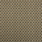 Swatch of fabric with a repeating Japanese-inspired scalloped pattern in shades of brown and tan.