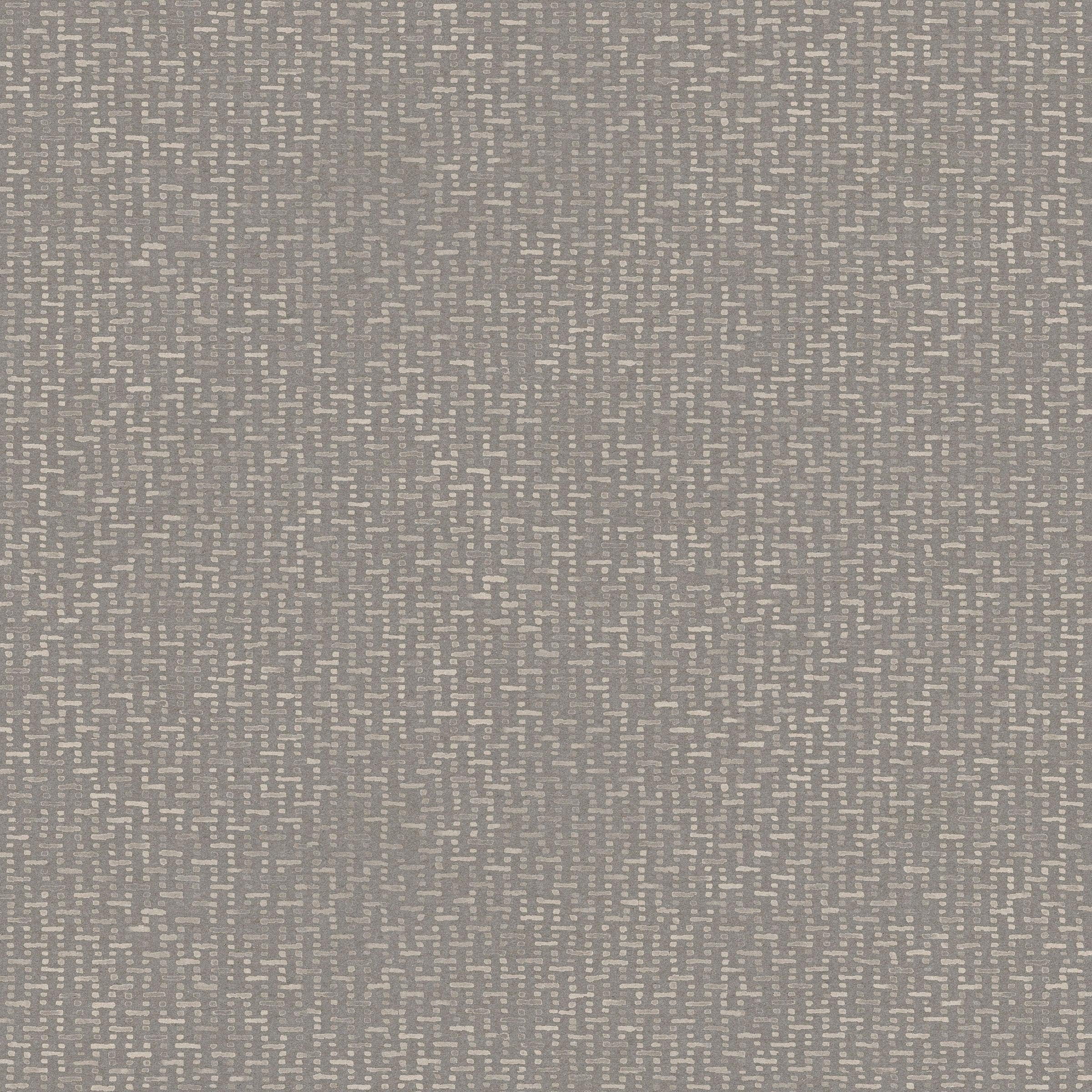 Detail of wallpaper in a small-scale grid pattern in shades of gray.