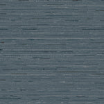 Detail of wallpaper in a textural striped pattern in shades of blue and navy.
