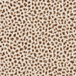 Detail of fabric in a painterly animal print in brown and tan on a cream field.