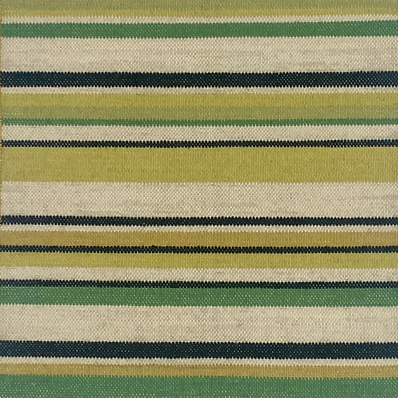 Striped rug pattern with green, beige, and black colors