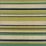 Striped rug pattern with green, beige, and black colors