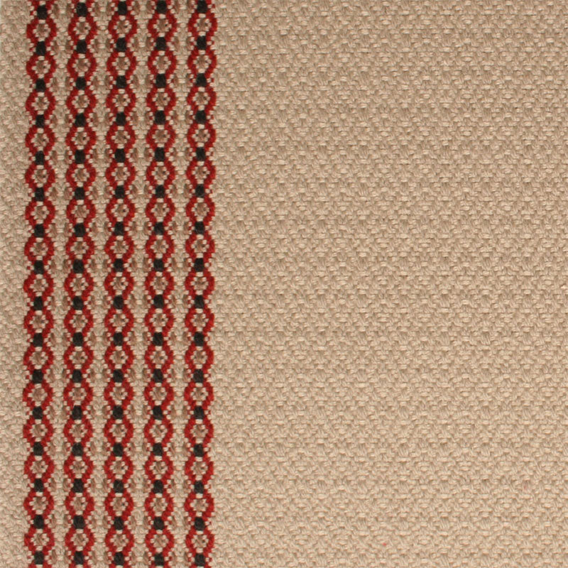 Striped flatweave runner in cream and red