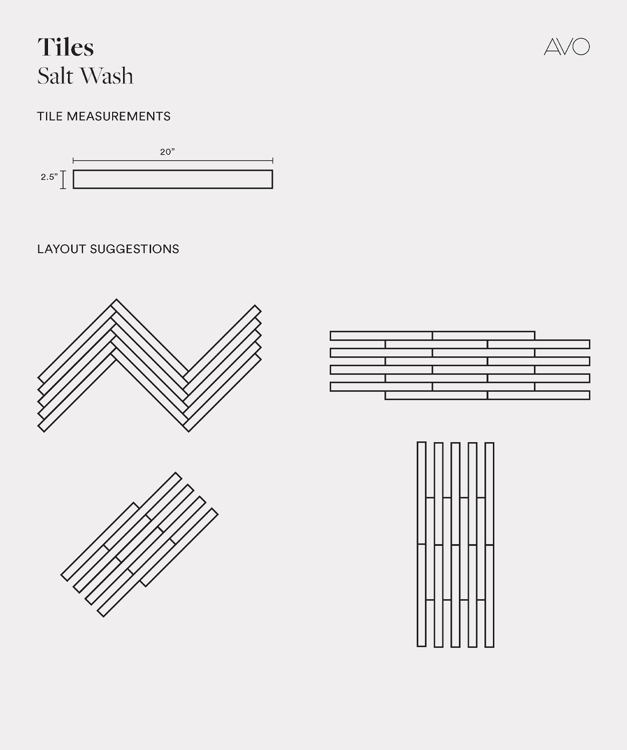 An infographic of various patterns that can be created using a leather wall tile product.