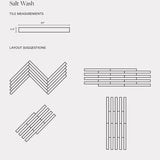 An infographic of various patterns that can be created using a leather wall tile product.