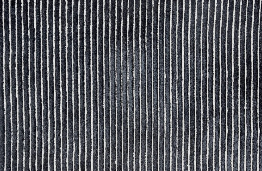 Broadloom carpet swatch in a stripe pattern in a dark grey design