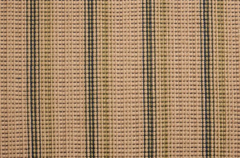 Broadloom carpet swatch striped design in tan green